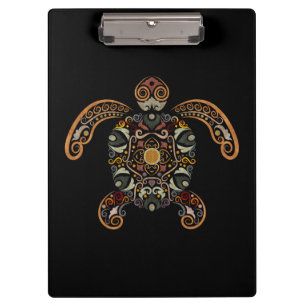 Colourful vintage turtle design clipboard