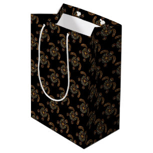 Colourful vintage turtle design medium gift bag