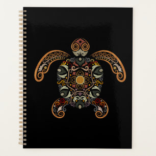 Colourful vintage turtle design planner