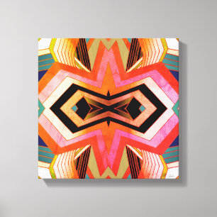 Colourful Vintage Vibes Geometric Canvas Print
