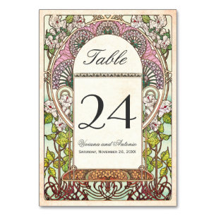 Colourful Vintage Wedding Table Numbers