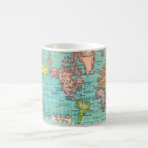 Colourful Vintage World Map Mug