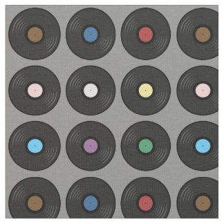 Colourful Vinyl Record classic  Fabric