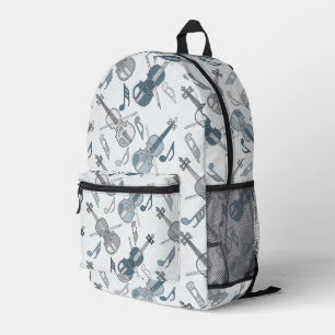 Colourful Violin Angled Printed Backpack
