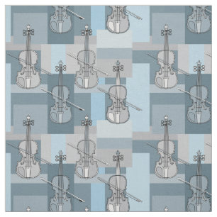 Colourful Violin Blocks Fabric