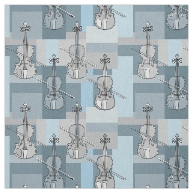 Colourful Violin Blocks Fabric (Swatch)