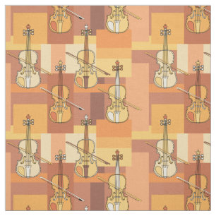 Colourful Violin Blocks Fabric