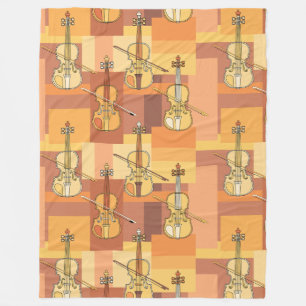 Colourful Violin Blocks Fleece Blanket