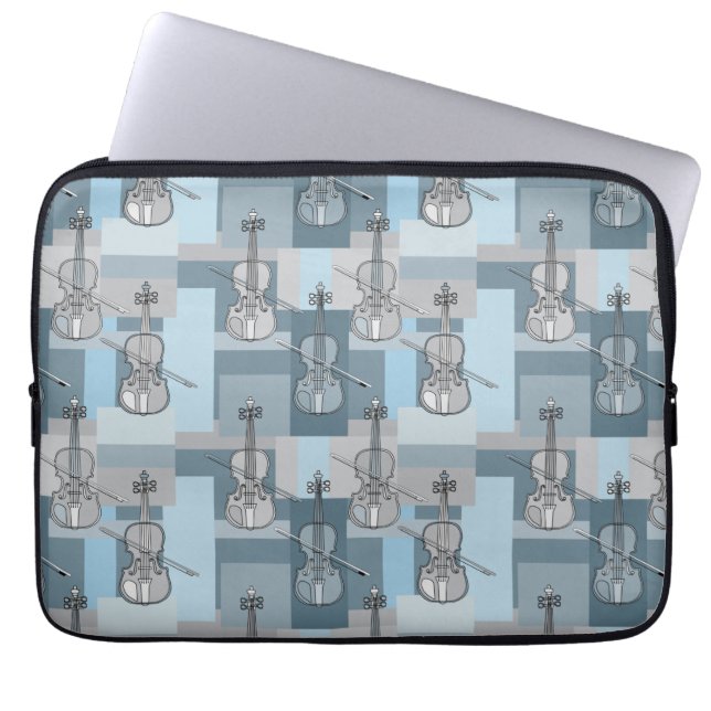 Colourful Violin Blocks Laptop Sleeve (Front)