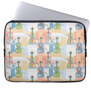 Colourful Violin Blocks Laptop Sleeve