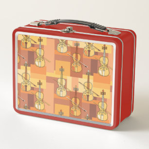 Colourful Violin Blocks Metal Lunch Box