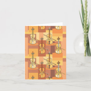 Colourful Violin Blocks Note Card