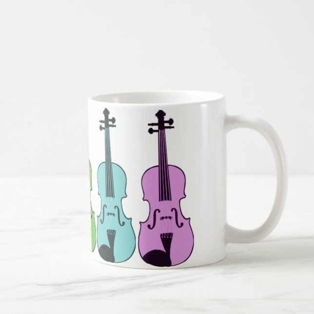 Colourful Violin Coffee Mug (Right)