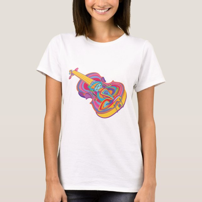 Colourful Violin T-Shirt (Front)