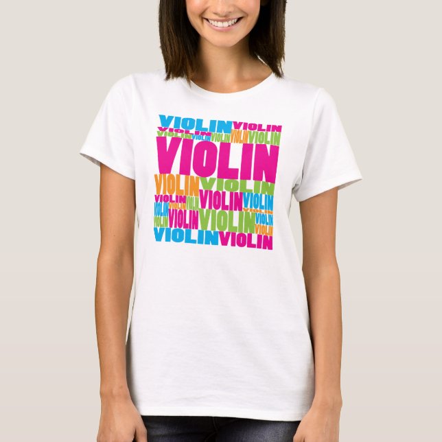 Colourful Violin T-Shirt (Front)