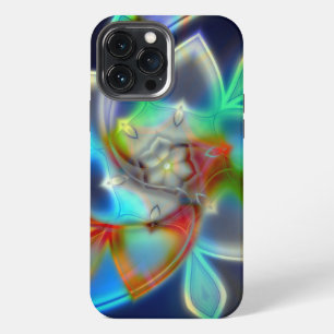 Colourful virtual flower in neon or acrylic style iPhone 13 pro max case