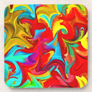 Colourful Vivid Abstract Pattern Coaster