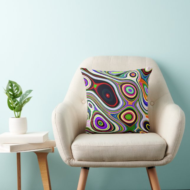 Colourful Vivid Abstraction Pattern Cushion (Chair)