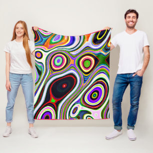 Colourful Vivid Abstraction Pattern Fleece Blanket