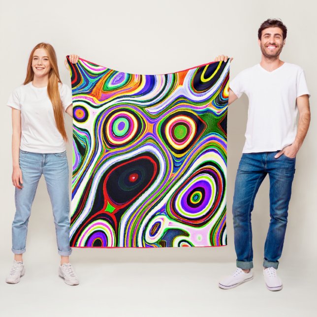 Colourful Vivid Abstraction Pattern Fleece Blanket (In Situ)