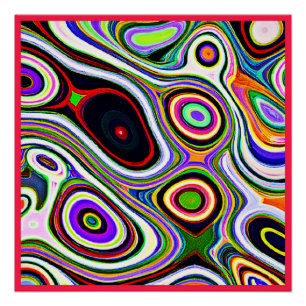 Colourful Vivid Abstraction Pattern Poster