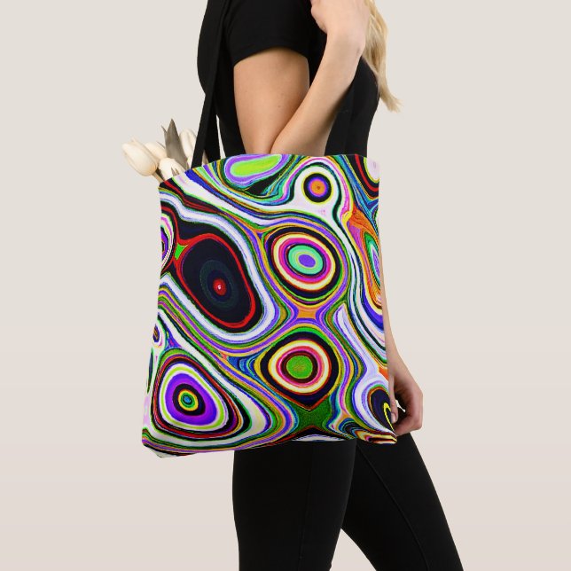 Colourful Vivid Abstraction Pattern Tote Bag (Close Up)