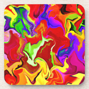 Colourful Vivid Abstractions Pattern Coaster