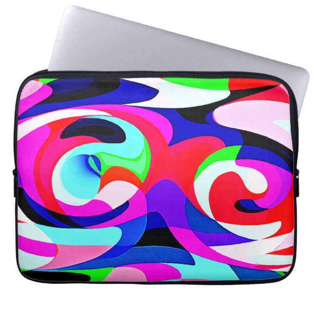 Colourful Vivid Abstractions Pattern Laptop Sleeve (Front)