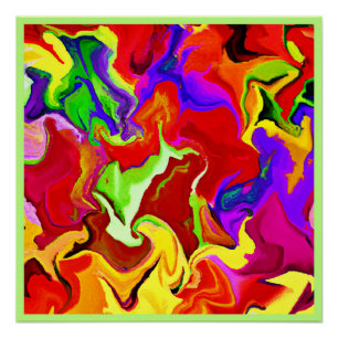 Colourful Vivid Abstractions Pattern Poster