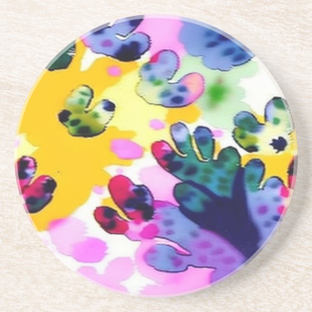 Colourful vivid design  coaster (Front)