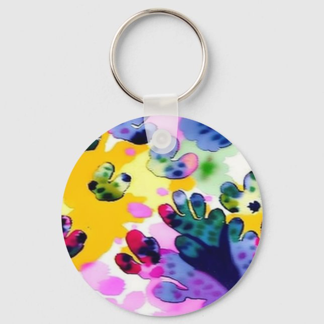 Colourful vivid design  key ring (Front)