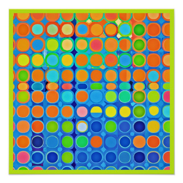 Colourful Vivid Elegance Stylish Pattern Poster (Front)