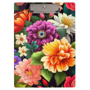 Colourful vivid flowers clipboard