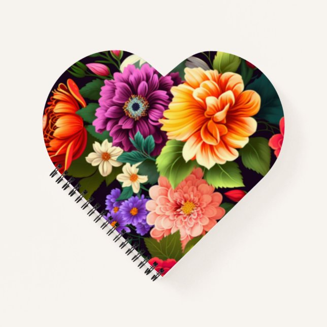 Colourful vivid flowers notebook (Front)