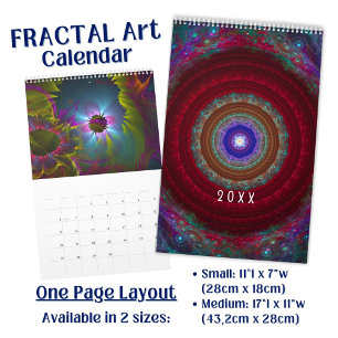 Colourful vivid Fractal Art Calendar