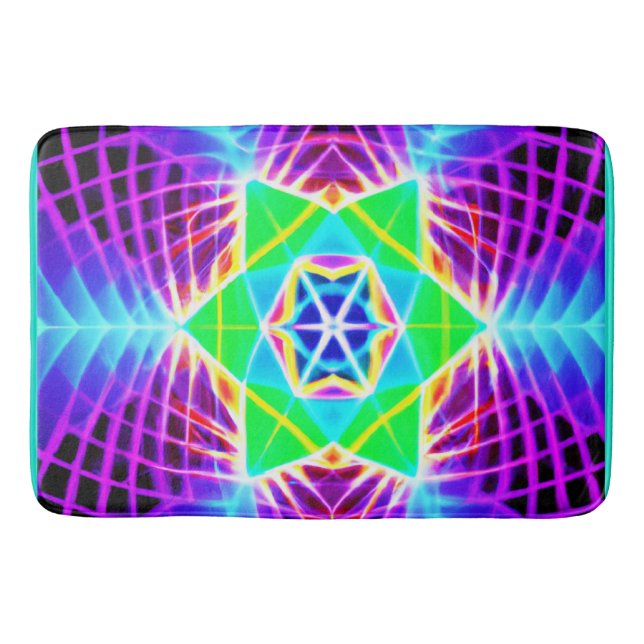 Colourful Vivid Pattern Bath Mat (Front)