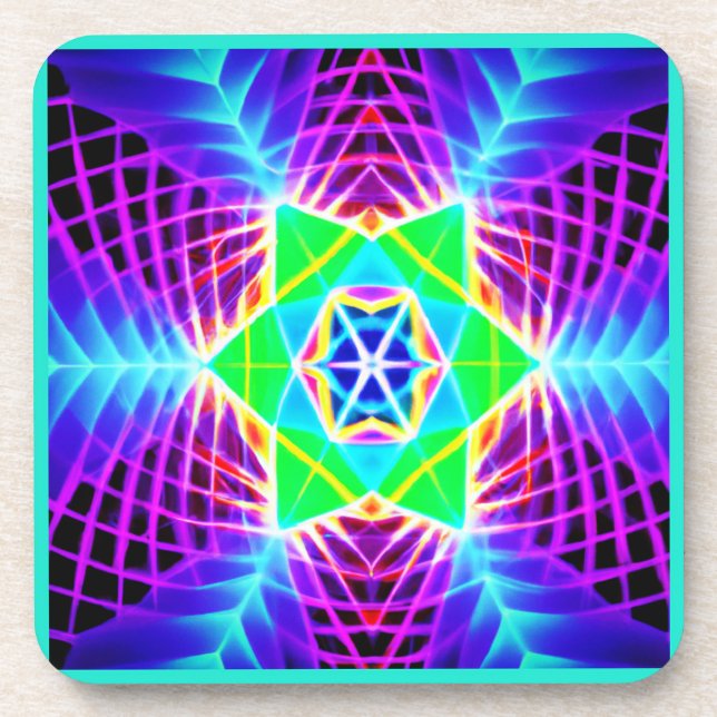 Colourful Vivid Pattern Coaster (Front)