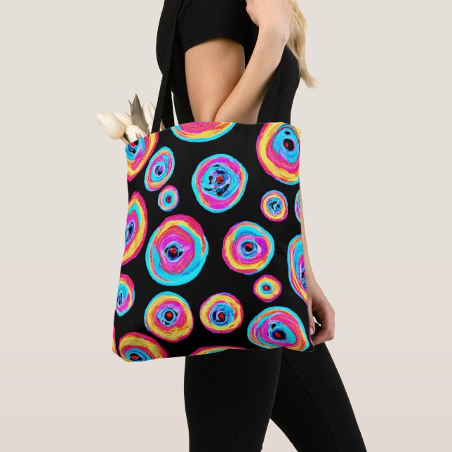 Colourful Vivid Pattern Design Tote Bag (Close Up)