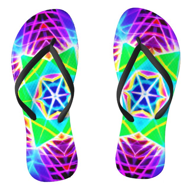 Colourful Vivid Pattern Thongs (Footbed)