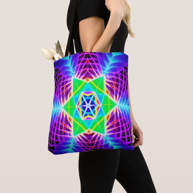 Colourful Vivid Pattern Tote Bag (Close Up)