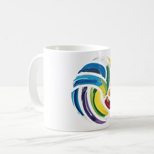 Colourful Volleyball Ball Coffee Mug (Front Left)