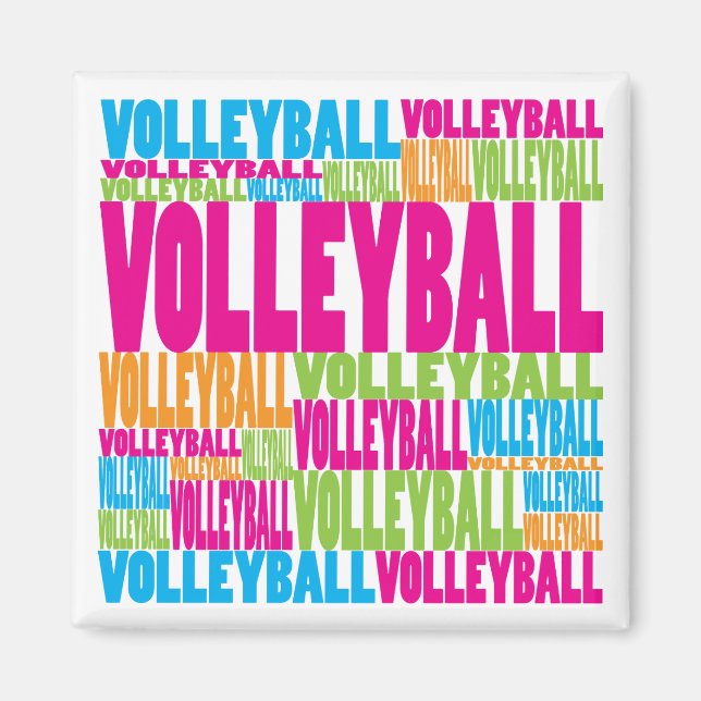 Colourful Volleyball Magnet (Front)