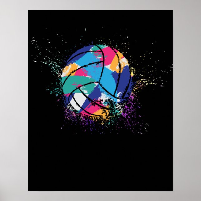 Colourful Volleyball Poster (Front)