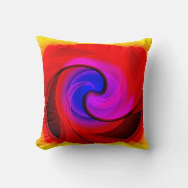 Colourful Vortex Abstract Art Cushion (Front)