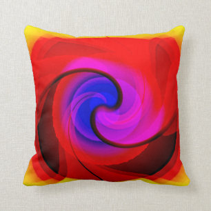 Colourful Vortex Abstract Art Cushion