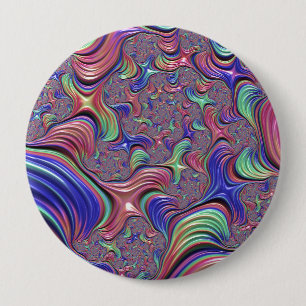Colourful Vortex Abstract Trippy Spiral Fractal 10 Cm Round Badge