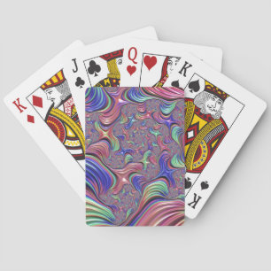 Colourful Vortex Abstract Trippy Spiral Fractal Playing Cards