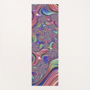 Colourful Vortex Abstract Trippy Spiral Fractal Yoga Mat