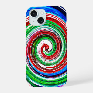 Colourful vortex iPhone 15 case