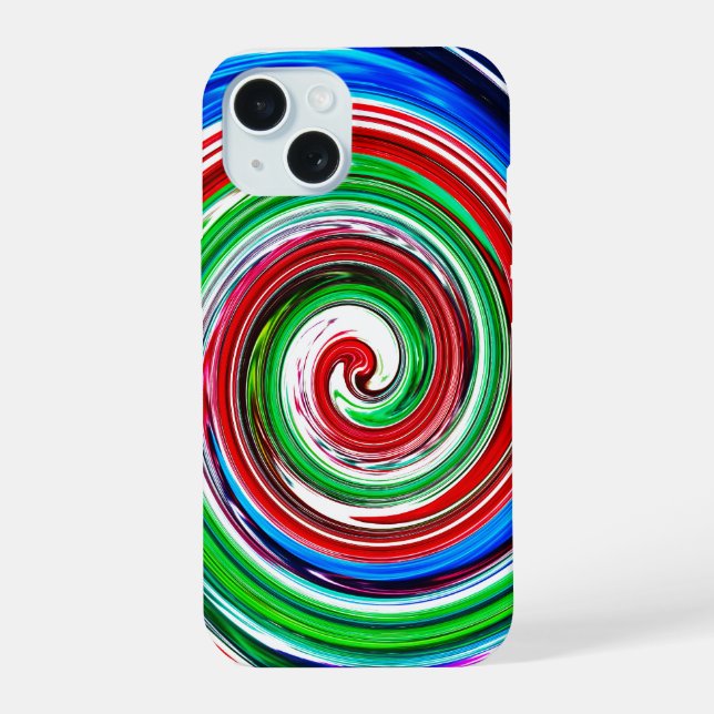 Colourful vortex iPhone 15 case (Back)